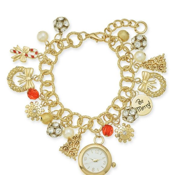 Charter Club Accessories - Charter Club Holiday Lane Gold-Tone Crystal, Stone & Imitation Pearl Watch Charm